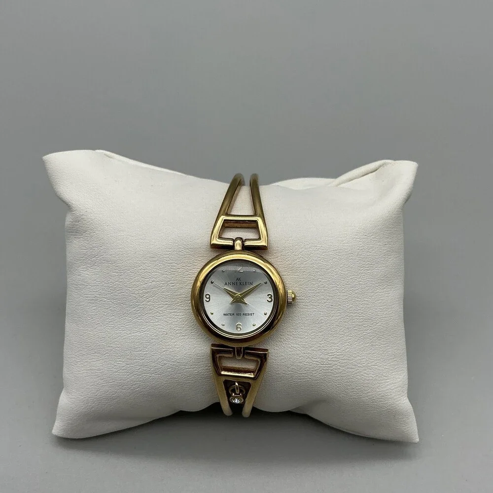 Anne Klein Womens Watch 19mm Silver Gold Tone Bangle 10/5396 New Battery 5.75